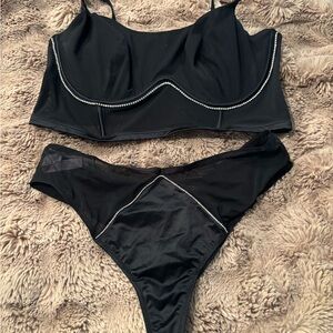 Auden Black Lingerie Set with Diamonds